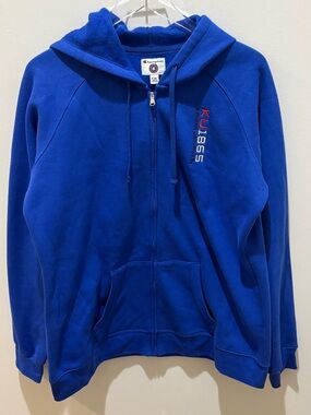 Kansas Jayhawks Champion Full Zip Hooded Jacket, Blue Zip-Up Hoodie Jacket- XXL